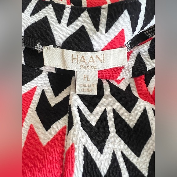 Haani Black and Red Sheath Dress Crew Neck Midi - Picture 3 of 6